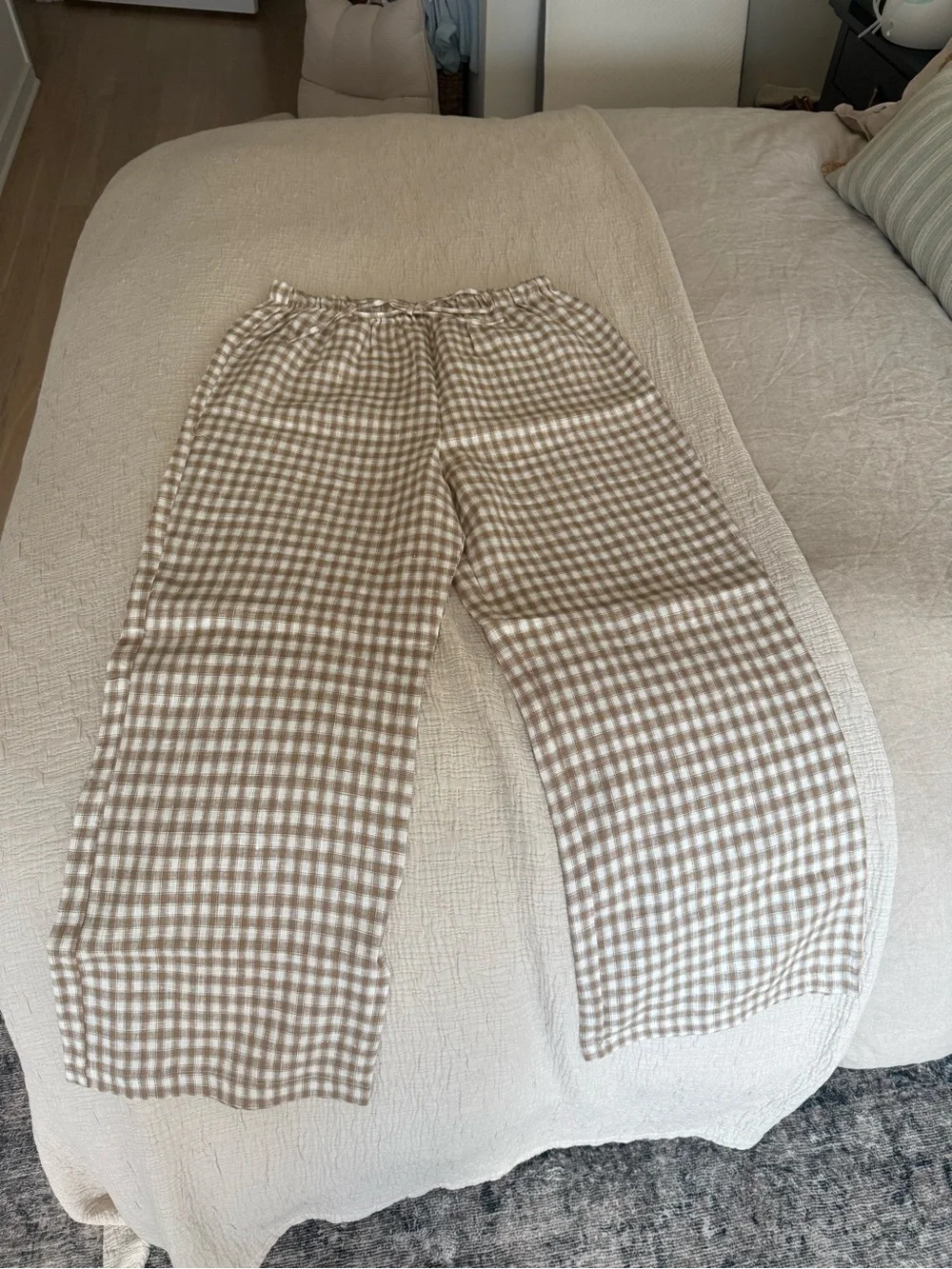 Reformation Gingham Linen Pants